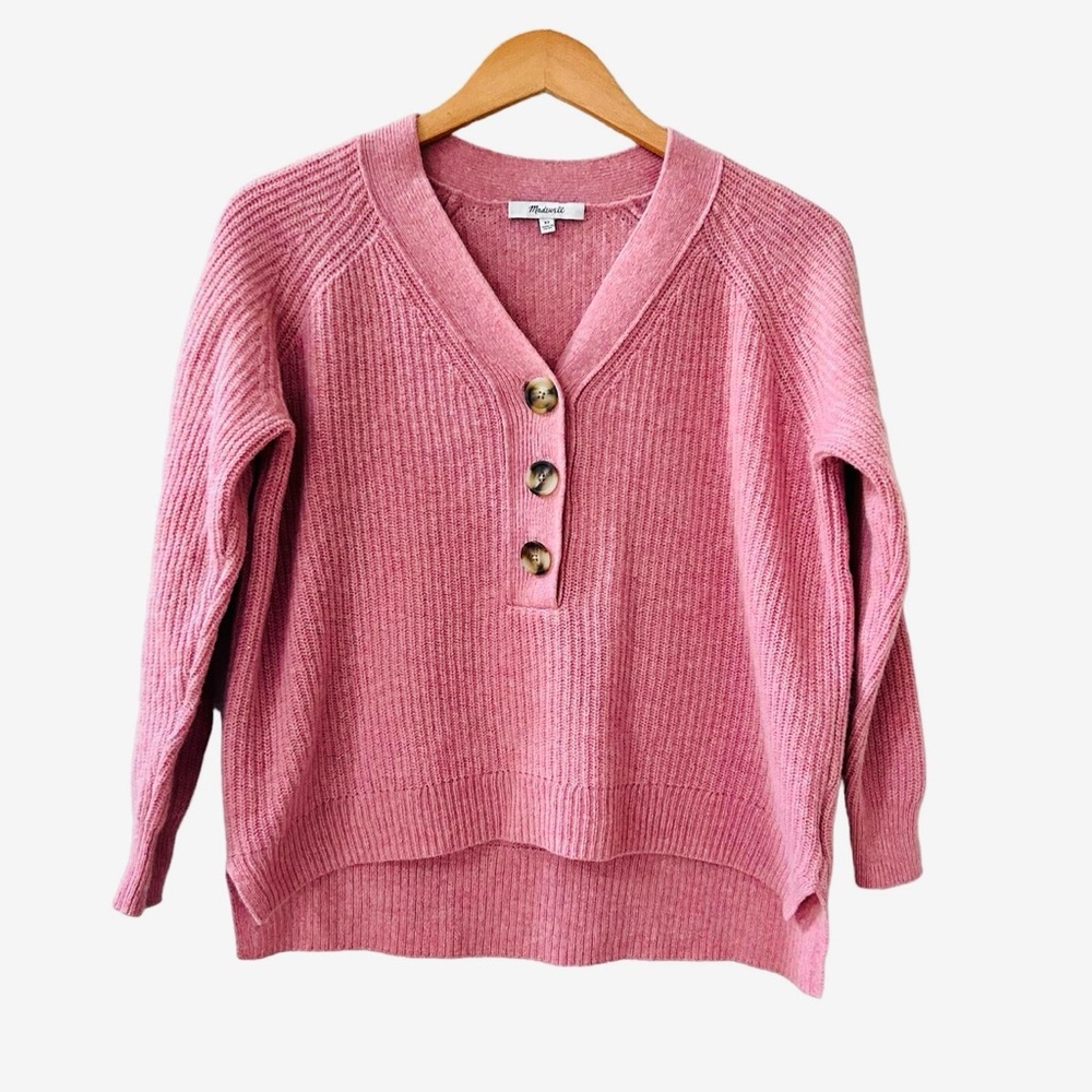 Madewell Lyle Ribbed Henley sweater never worn